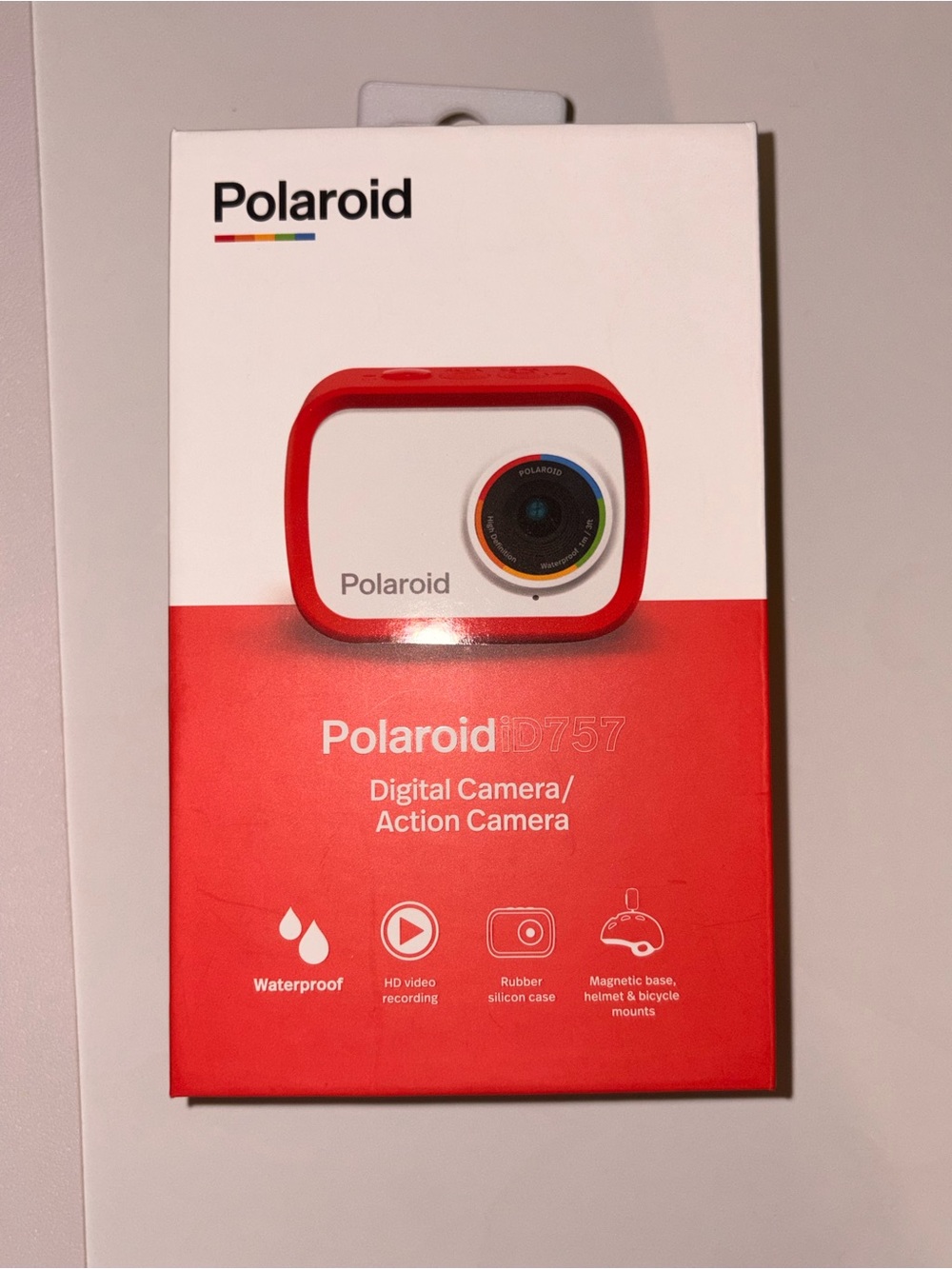 Polaroid iD757 Red and White Digital Action Camera